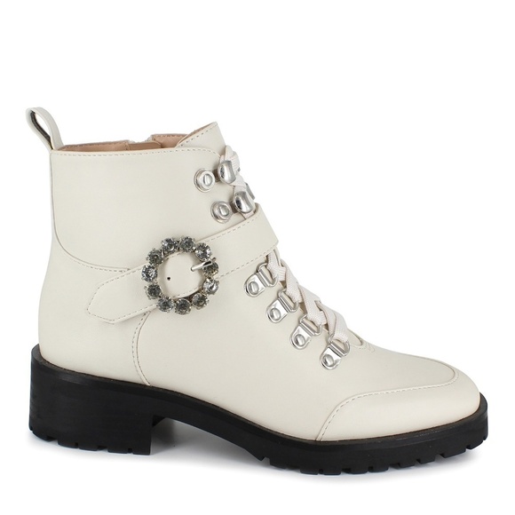 Nanette Lepore Patent Faux Leather Jewel Bootie - Picture 1 of 8